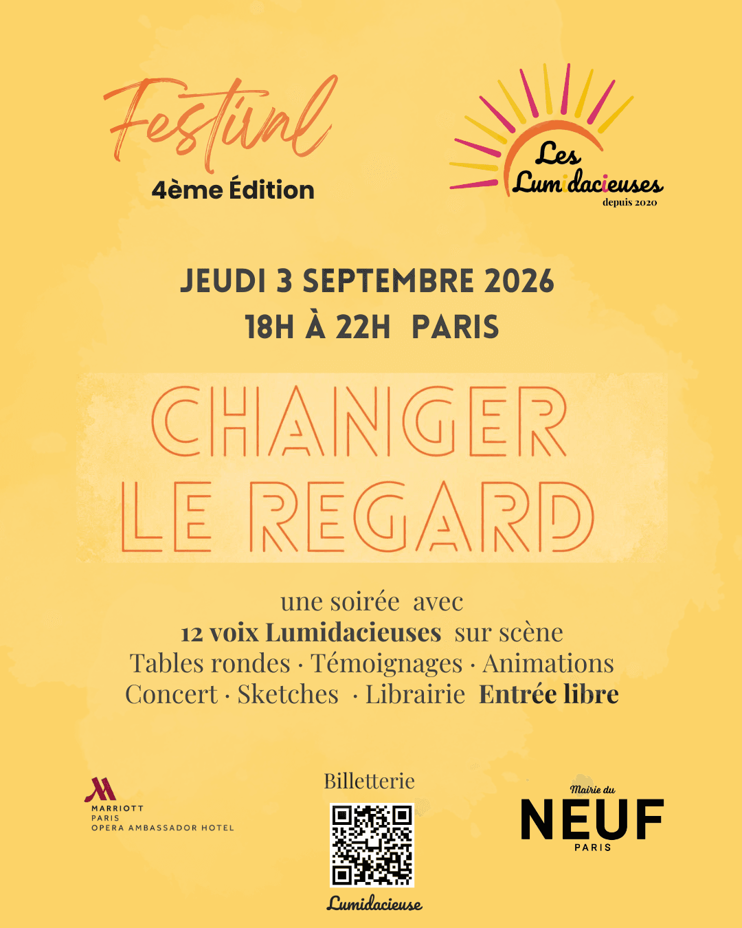 Affiche : 4ᵉ Festival Les Lumidacieuses · Changer le regard